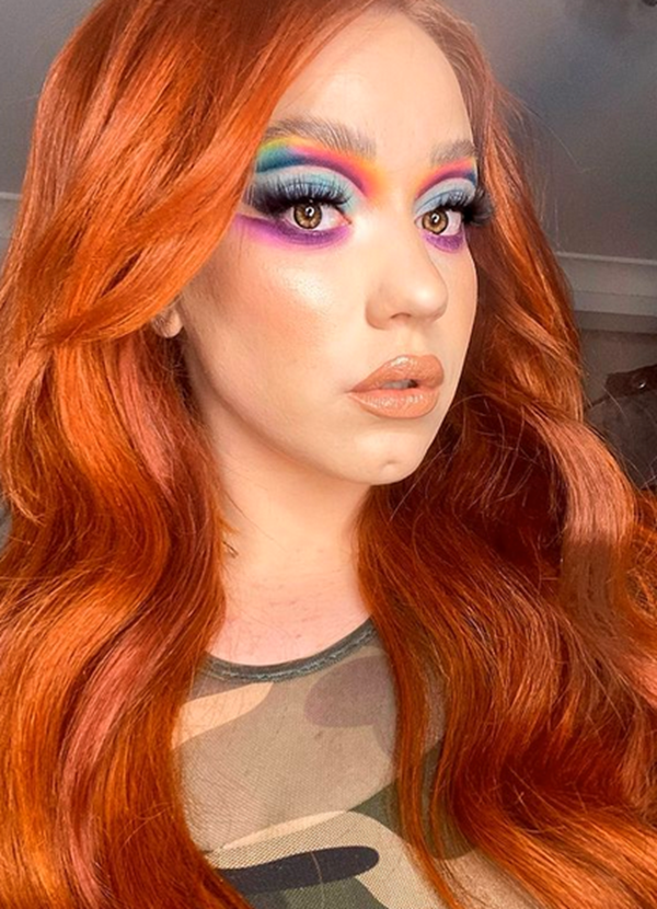 Daniella wearing our 20" Premium X-Treme in Light Brown #6 - coloured using 77/43 Koleston Perfect